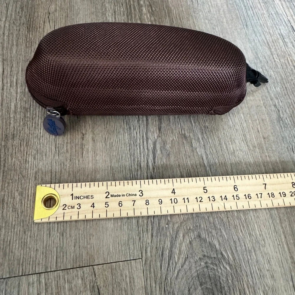 Maui Jim Sunglass Brown Zippered Case Blue Logo CASE ONLY Swivel Clip